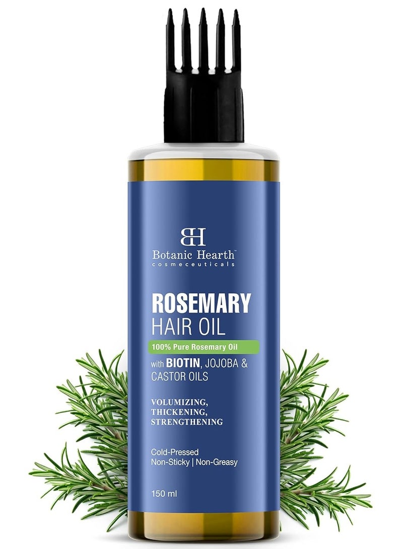 Botanic Hearth 100% Pure Rosemary Oil for Hair Growth | Controls Hair Fall, Promotes New Hair Growth | Hair Strengthening Treatment for Healthy Nourished Hair | 150 ml - Image 1
