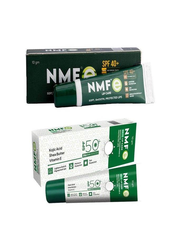 NMFe Lip Care Bundle - 10gm + 10gm | Moisturising & Brightening Lip Treatment | SPF 40+ & SPF 50 PA+++| Repairs Dry, Dark & Pigmented Lips | Dermatologically Tested - Image 1