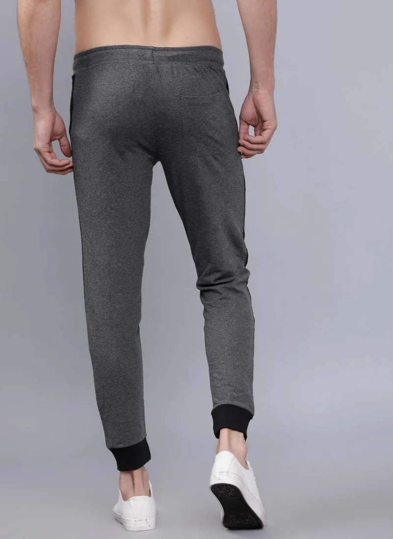 The Indian Garage Co Men Slim Fit Solid Mid-Rise Stretchable Knitted Jogger Trousers