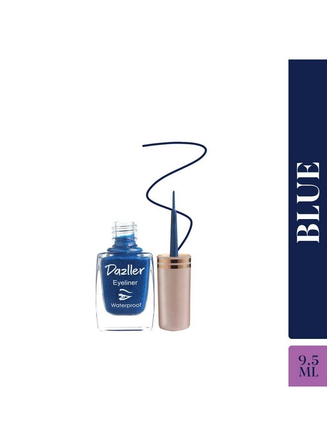 دازلير محدد العيون السائل مقاوم للماء 9.5 مل أزرق مقاوم للتلطخ غير لامع بضربة واحدة، تطبيق دقيق يدوم طويلاً، مصبوغ بعمق، سريع الجفاف - Image 2