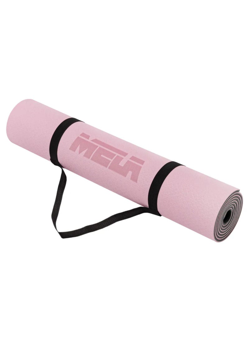 MELA Non-Slip Yoga Mat For Home Gym - 6Mm Thick, Eco-Friendly Tpe, Cushioned Exercise Mat With Carry Strap - Perfect For Yoga, Pilates, Fitness Training, & Gymnastics Essentials  - Pink  - Image 5