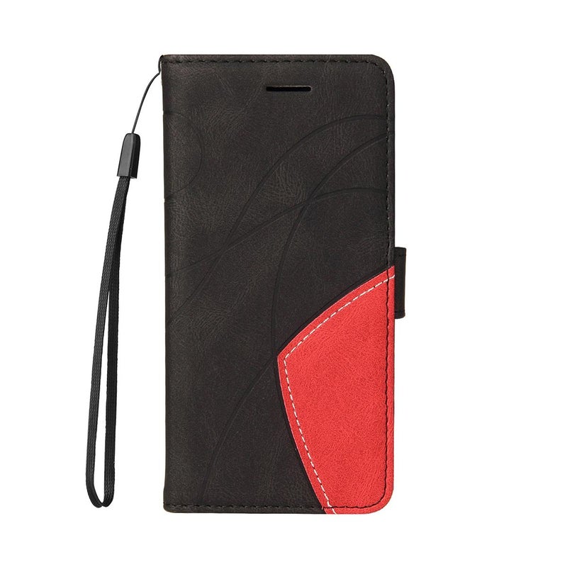 HuHa Case Cover For Honor 400 Lite Global Dual-color Splicing Flip Leather Phone Case(Black) - Image 2