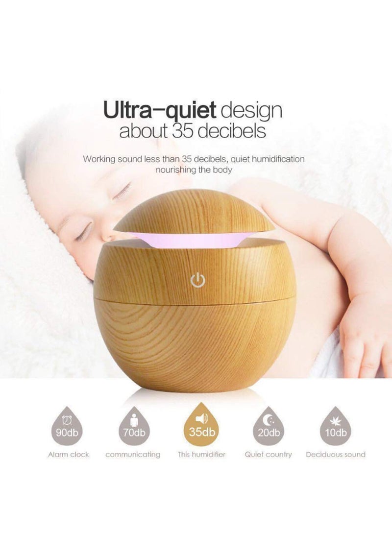 BAJUD BAJUDWooden Cool Mist Humidifiers Essential Oil Diffuser Aroma Air Humidifier with Colorful Change for Car Office Babies humidifiers for Home air humidifier for Room  - Image 5