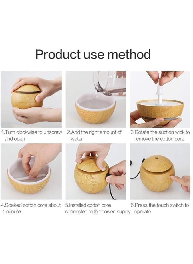 BAJUD BAJUDWooden Cool Mist Humidifiers Essential Oil Diffuser Aroma Air Humidifier with Colorful Change for Car Office Babies humidifiers for Home air humidifier for Room  - Image 3