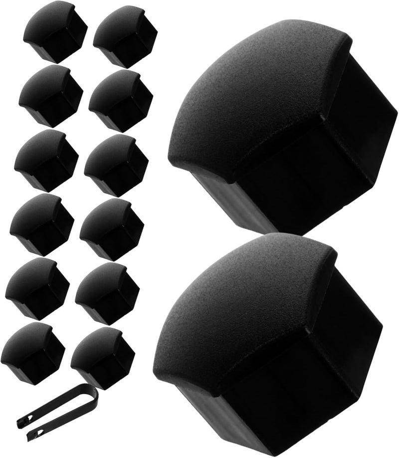 Black Wheel Hub Nut Caps with Dust Protection Rust Resistant Tire Mark Replacement - Image 1