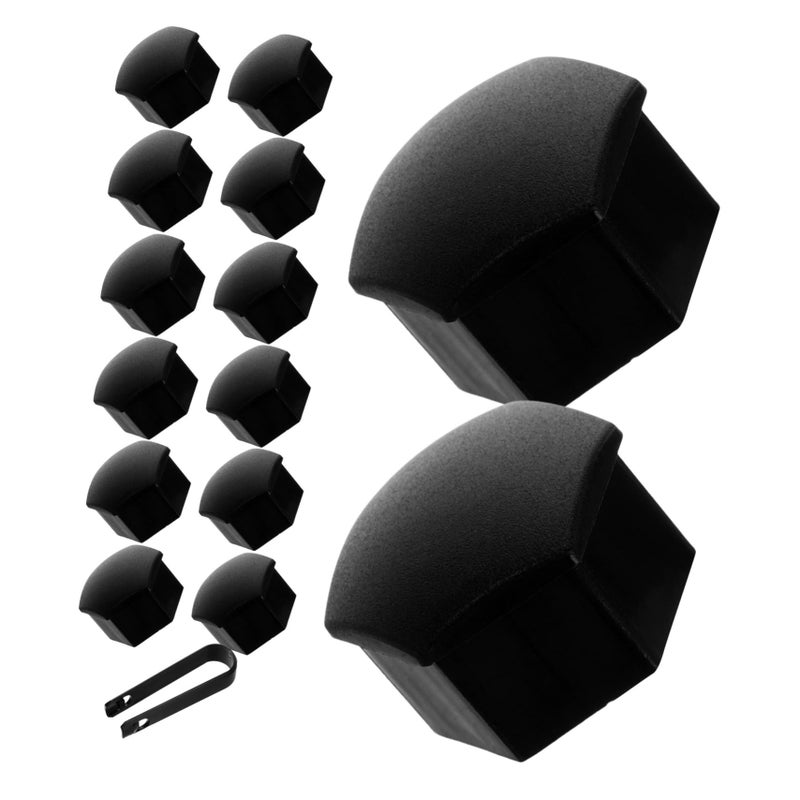 Black Wheel Hub Nut Caps with Dust Protection Rust Resistant Tire Mark Replacement - Image 2