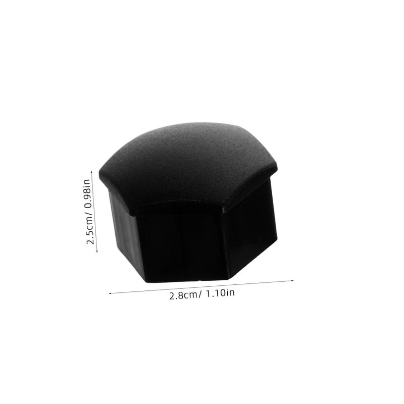 Black Wheel Hub Nut Caps with Dust Protection Rust Resistant Tire Mark Replacement - Image 3