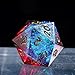 CRITALLIC 7PCS DND Dice SetHandmade Sharp Edge Dice Set DD RPG Polyhedral Diefor Dungeons and Dragons TTRPG Games Roleplaying Games Pathfinderwith Gift BoxBlue with Red - Image 2