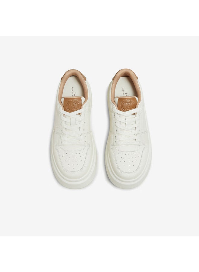 Tata Tata Sun Leyan Same Style Little White Whale Thick Sole Casual Sneakers Women Fleece Lined White/brown Am6 36 - Image 4