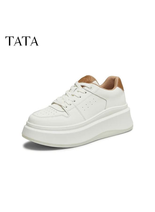 Tata Tata Sun Leyan Same Style Little White Whale Thick Sole Casual Sneakers Women Fleece Lined White/brown Am6 36 - Image 2