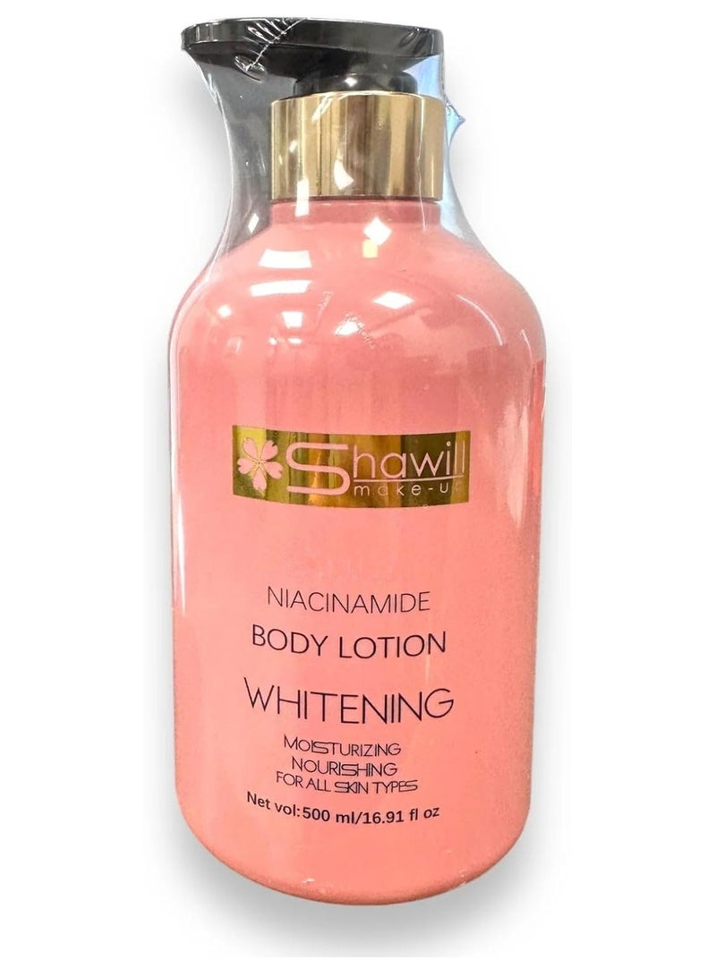 Shawill sakura body lotion 500ml niacinamide cherry whitening brighten moisturizing nourish dry skin - Image 3