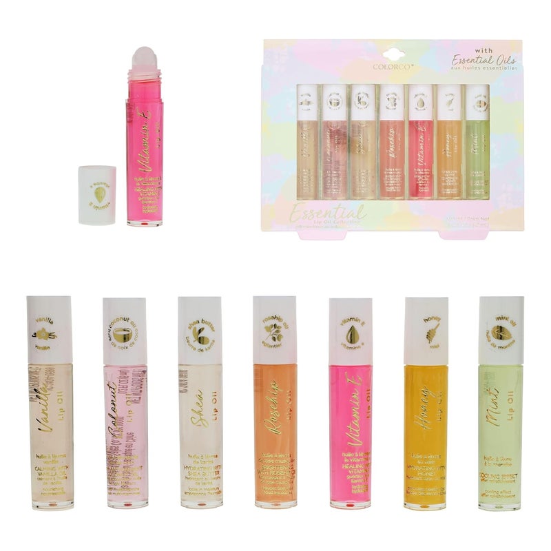 Expressions 7pc Lip Oil Set Hydrating RollOn Lip Oils Infused wEssential Oils  Rollerball VitaminEnriched