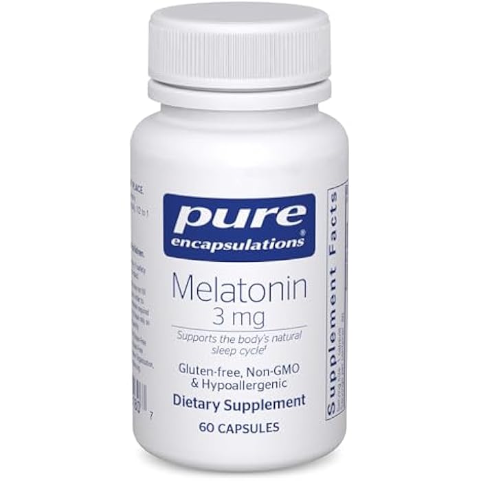Pure Encapsulations Melatonin 3 mg - Antioxidant Supplement to Support Natural Sleeping & Relief of Occasional Sleeplessness - for Natural Sleep Support* - 60 Capsules - Image 1