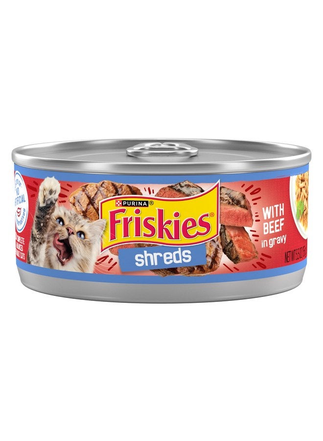 فريسكس طعام القطط الرطب Purina Friskies Shreds With Beef in Gravy - (عبوة من 24 علبة) 5.5 أونصة - Image 1