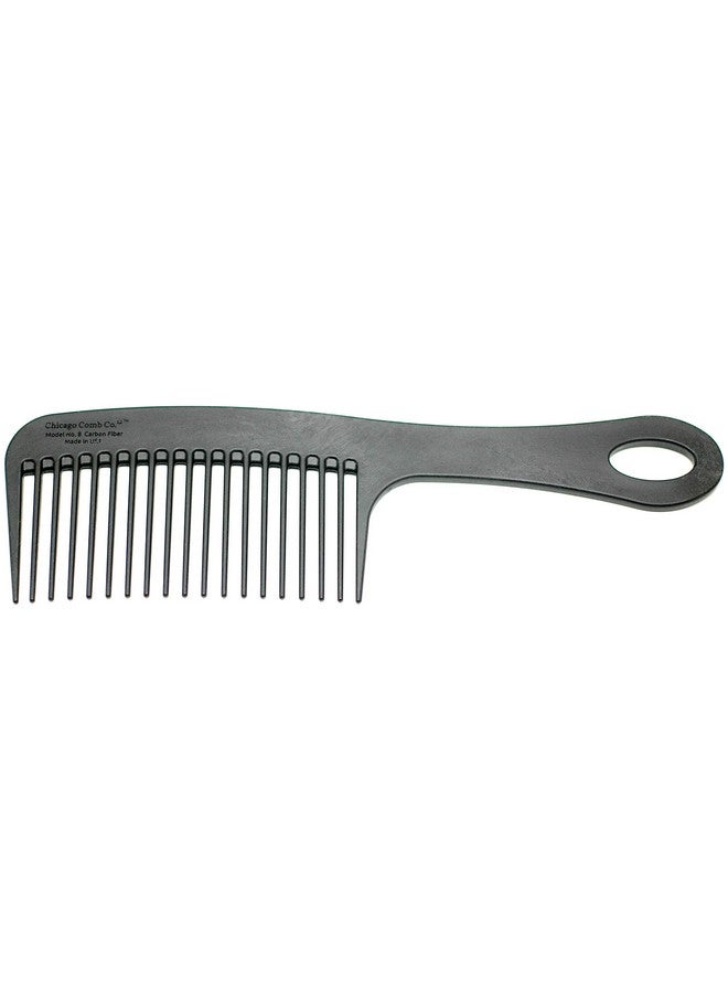 Chicago Comb Model 8 Carbon Fiber Made In Usa Antistatic Detangling & Shower Comb Adds Lift & Volume 8.5 Inches (21.5 Cm) Long - Image 3