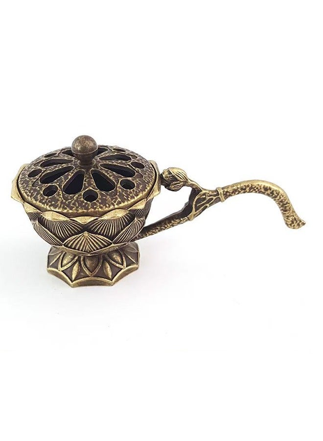 Handheld Lotus Plate, Lotus Peng Incense Stove, Home Furnishing Retro Creative Flowback Incense Holder Insert Decoration  - Image 1
