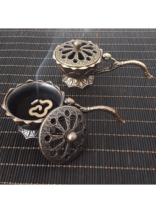 Handheld Lotus Plate, Lotus Peng Incense Stove, Home Furnishing Retro Creative Flowback Incense Holder Insert Decoration  - Image 5
