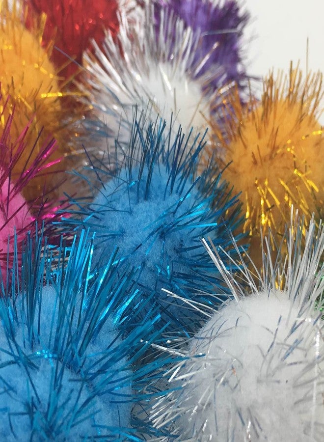 Loving Basso Assorted Color Sparkle Balls for Cats,My Cat's All Time Favorite Toy,1.5 Inches Large Pom Pom Cat Toy,20 Pack - Image 3