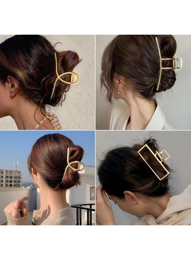 Bukela 4 Pack Large Metal Hair Clips for Thin to Thick Curly Hair, 4.3 Inch Big Nonslip Gold Color Clamps, Perfect Fashion Jaw Claw Hair Styling Accessories for Women and Girls - Image 4