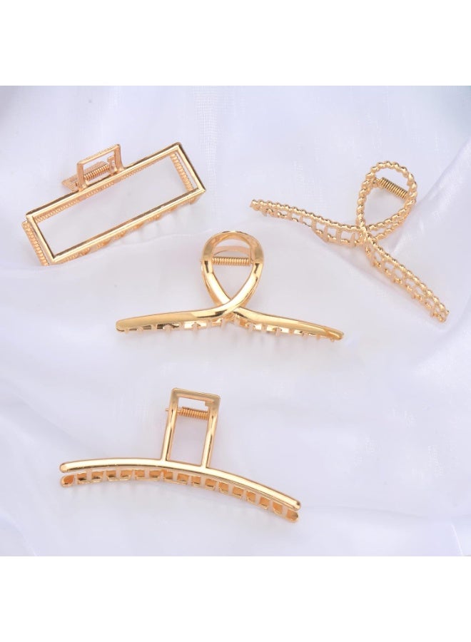 Bukela 4 Pack Large Metal Hair Clips for Thin to Thick Curly Hair, 4.3 Inch Big Nonslip Gold Color Clamps, Perfect Fashion Jaw Claw Hair Styling Accessories for Women and Girls - Image 2