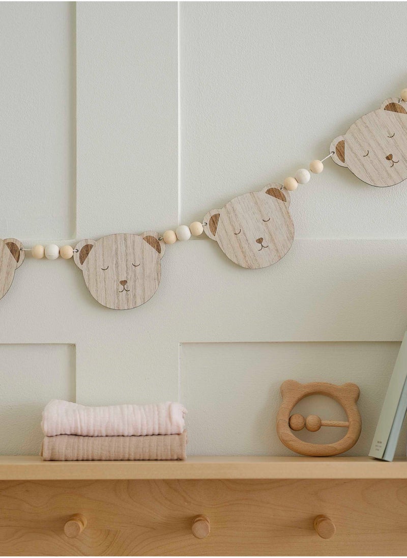 Ginger Ray Teddy Bear Wooden Bunting - Image 1