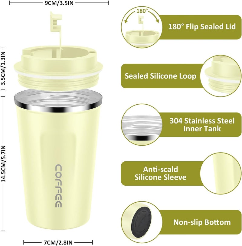CS COSDDI 12 oz Stainless Steel Vacuum Insulated Tumbler - Coffee Travel Mug Spill Proof with Lid - Coffee Cups for Keep Hot/Ice Coffee,Tea and Beer - Image 3