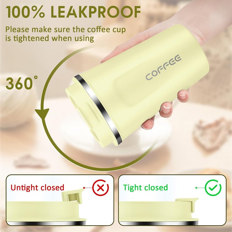 CS COSDDI 12 oz Stainless Steel Vacuum Insulated Tumbler - Coffee Travel Mug Spill Proof with Lid - Coffee Cups for Keep Hot/Ice Coffee,Tea and Beer - Image 2