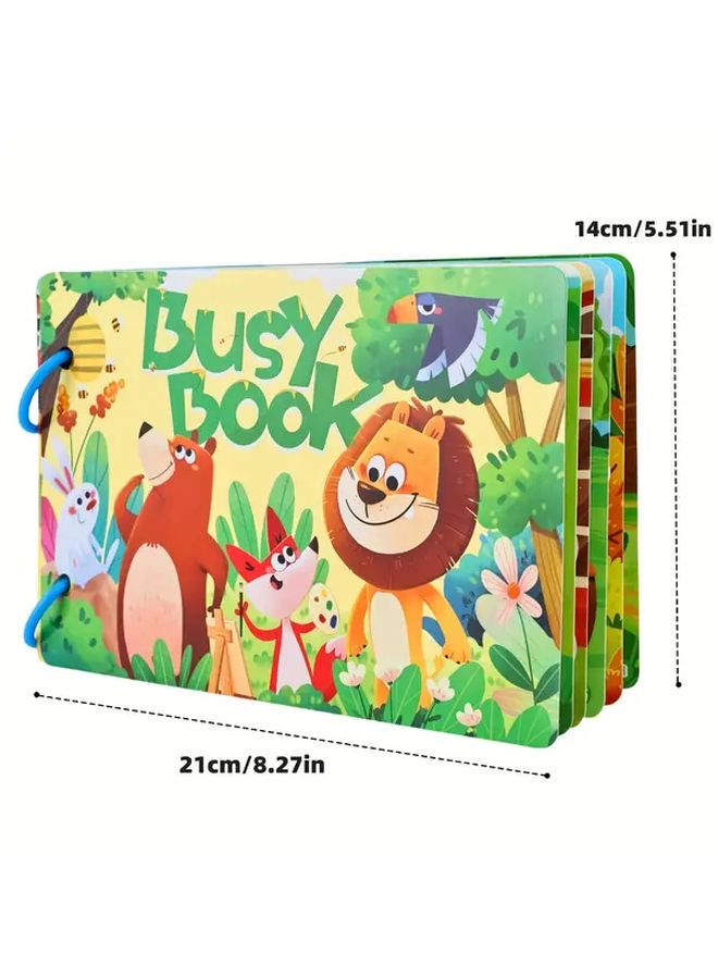 Reusable Traffic Busy Book for Kids Ages 3-5 Animals Dinosaurs Vehicles - Image 2