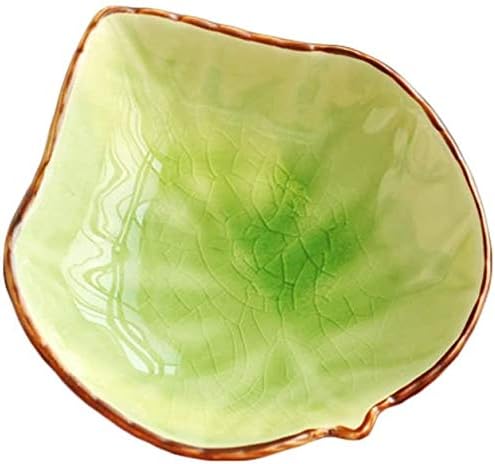 WAIT FLY WAIT FLY Lovely Grape Leaves Shaped Ceramics Seasoning DishesTea Bag HoldersTeaspoon RestKetchup SaucerAppetizer PlatesVinegar Spice Salad Soy Sushi Wasabi Seasoning Dipping Bowls Set of 3  - Image 2