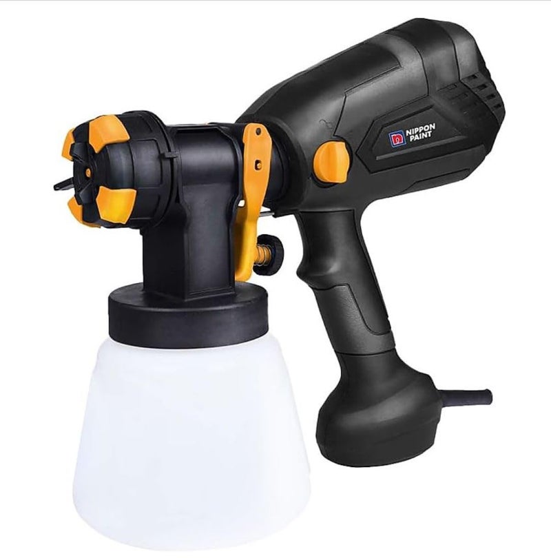 Nippon Paint 850W Electric Paint Spray Gun with 1000Ml Container 2M Long Cable 2.2Mm Nozzle &Vde Plug Suitable for Indoor Outdoor Home & Industrial Use (Pack of 1, Yellow and Black) - Image 1