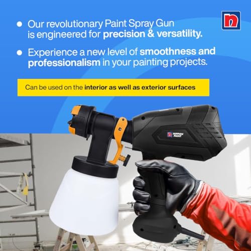Nippon Paint 850W Electric Paint Spray Gun with 1000Ml Container 2M Long Cable 2.2Mm Nozzle &Vde Plug Suitable for Indoor Outdoor Home & Industrial Use (Pack of 1, Yellow and Black) - Image 3