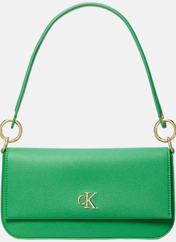 Calvin Klein Jeans Logo Detailed Flap over Shoulder Bag
