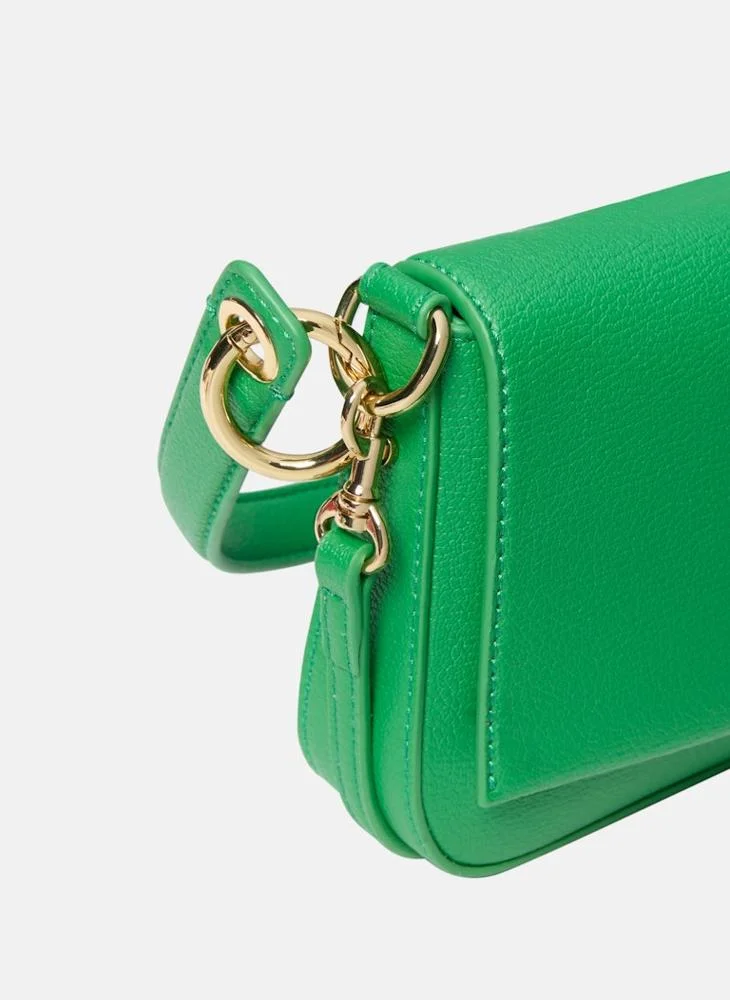 Calvin Klein Jeans Logo Detailed Flap over Shoulder Bag