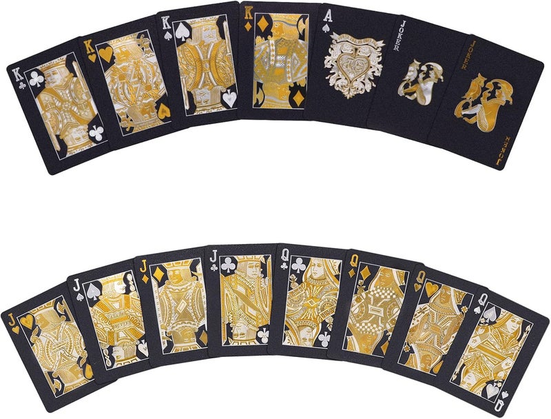 WJPC Black Diamond Premium PVC Material Elastic Waterproof Poker Playing Cards,Cool Playing Cards for Party and Game,Deck of Cards - Image 2