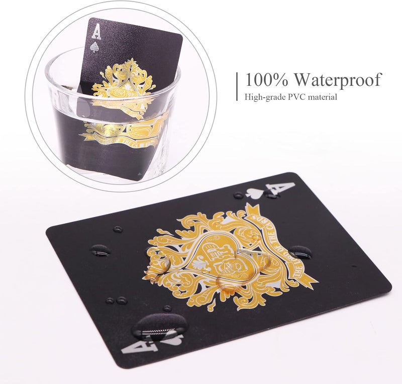 WJPC Black Diamond Premium PVC Material Elastic Waterproof Poker Playing Cards,Cool Playing Cards for Party and Game,Deck of Cards - Image 4