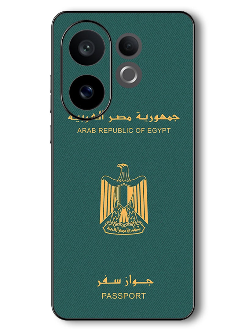 Theodor حافظة متوافقة مع فيفو V60 6.77 بوصة حماية مضادة للصدمات غطاء بامبر جواز سفر مصر - Image 1