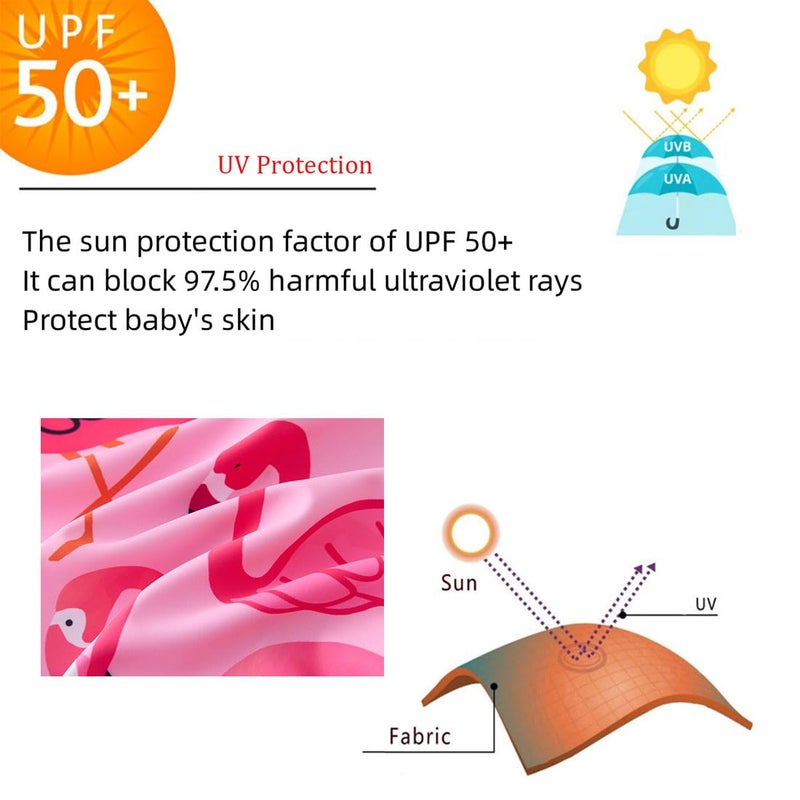 UMELOK Girls Rash Guard Swimsuits Long Sleeve One Piece Swimwear with UPF 50+ Sun Protection Zipper Bathing Suits Rose Red,Flamingo,8Y - Image 2