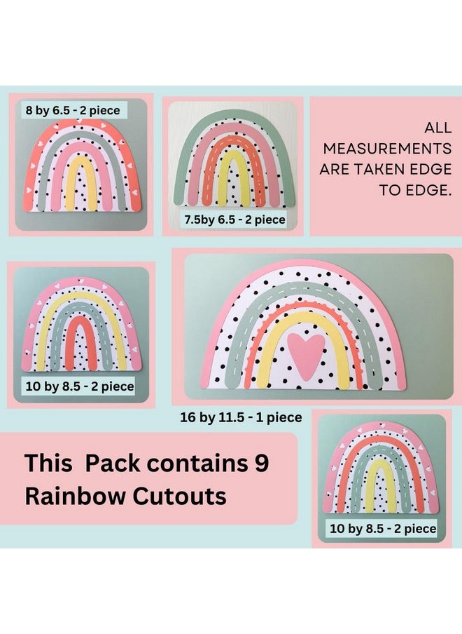 Pinfliers Pinfliers Boho Rainbow Theme Birthday Decorations Items, Paper Cutouts for Birthday Decoration, 9 Big Boho Rainbow Theme Cutouts, Backdrop for Birthday Decoration / 1st Birthday Decoration for Girls  - Image 2