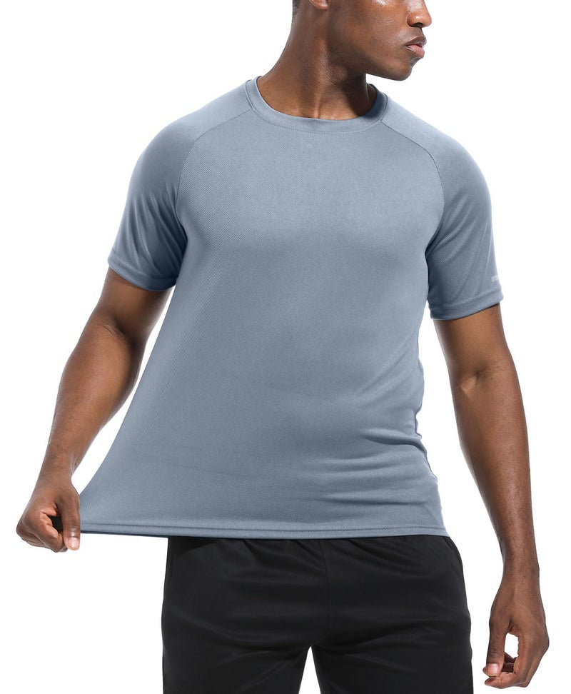 Boyzn قمصان رياضية للرجال 3 عبوات جافة تناسب الرقبة Crew Neck تي شيرتات رياضية للجري في صالة الألعاب الرياضية بأكمام قصيرة - أسود/رمادي/رمادي داكن-3P11-XL - Image 4