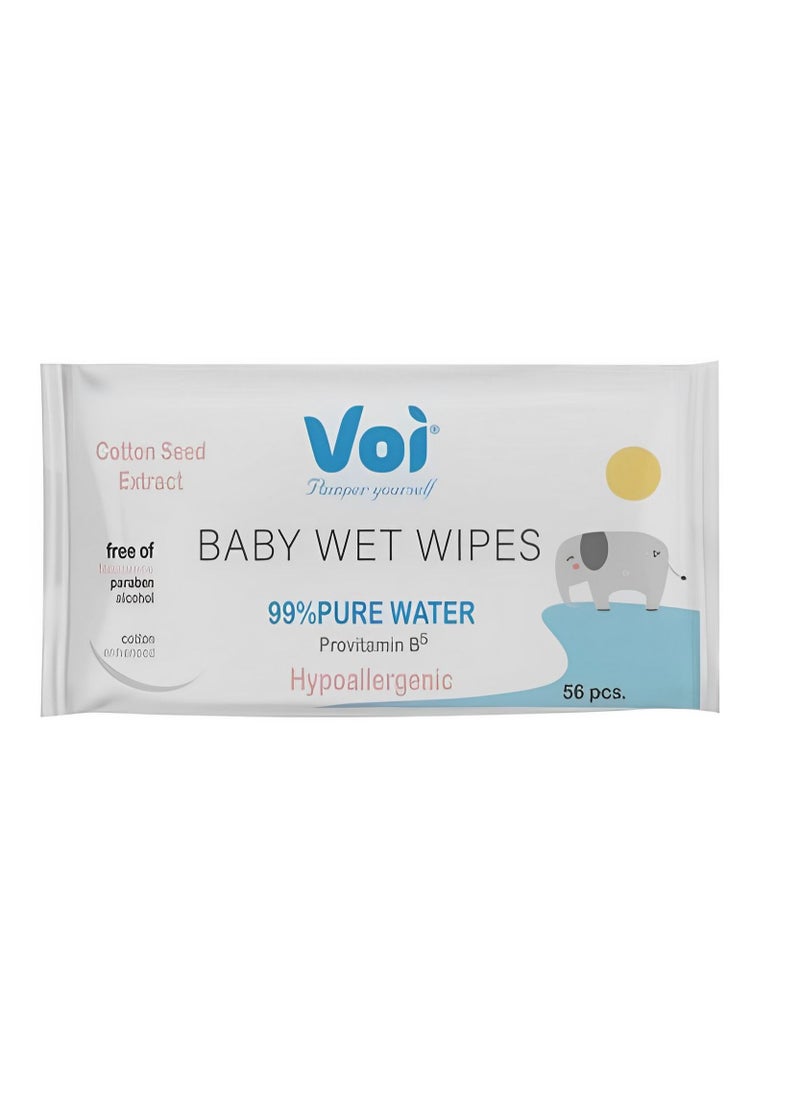 Voi Hypoallergenic Wet Wipes 56 Piece Single Pack  - Image 1