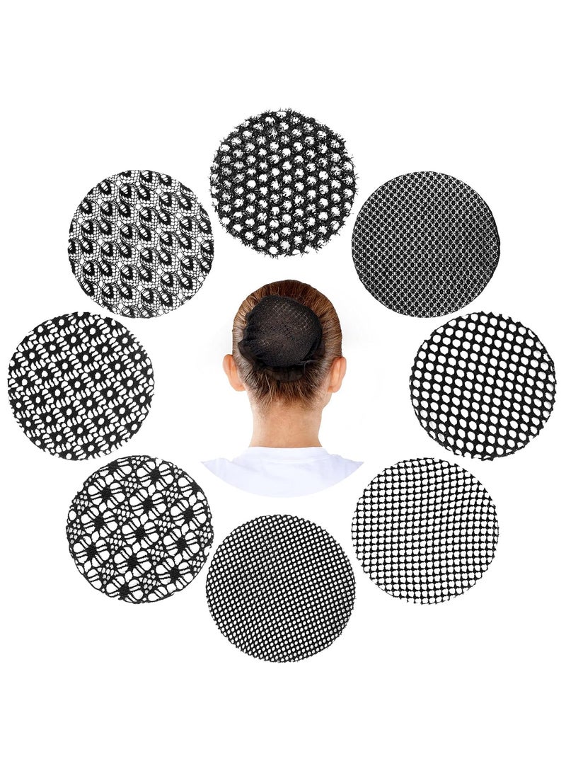 Waydress Invisible Ballet Hair Nets for Buns - 8 Pieces Dance Hair Covers for Girls and Women (Classic Style) 