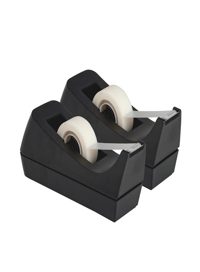 Klingy Desktop Tape Dispenser, 2-Pack, Non-Skid Base - with 3 Extra Tape Dispenser Replacement Core (Tape not Included), Perfect for Office, Home, School - Value Pack - Image 2