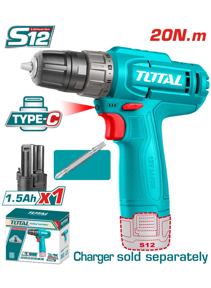 توتال شنيور 12 فوات 20 نيوتن بطاريه قلم من توتال  TDLI12456