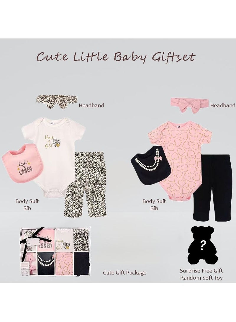 My Pumpkin Newborn Baby 8 pcs cute Giftset with Bodysuits and Pants for Girls 8 in 1 - Image 2
