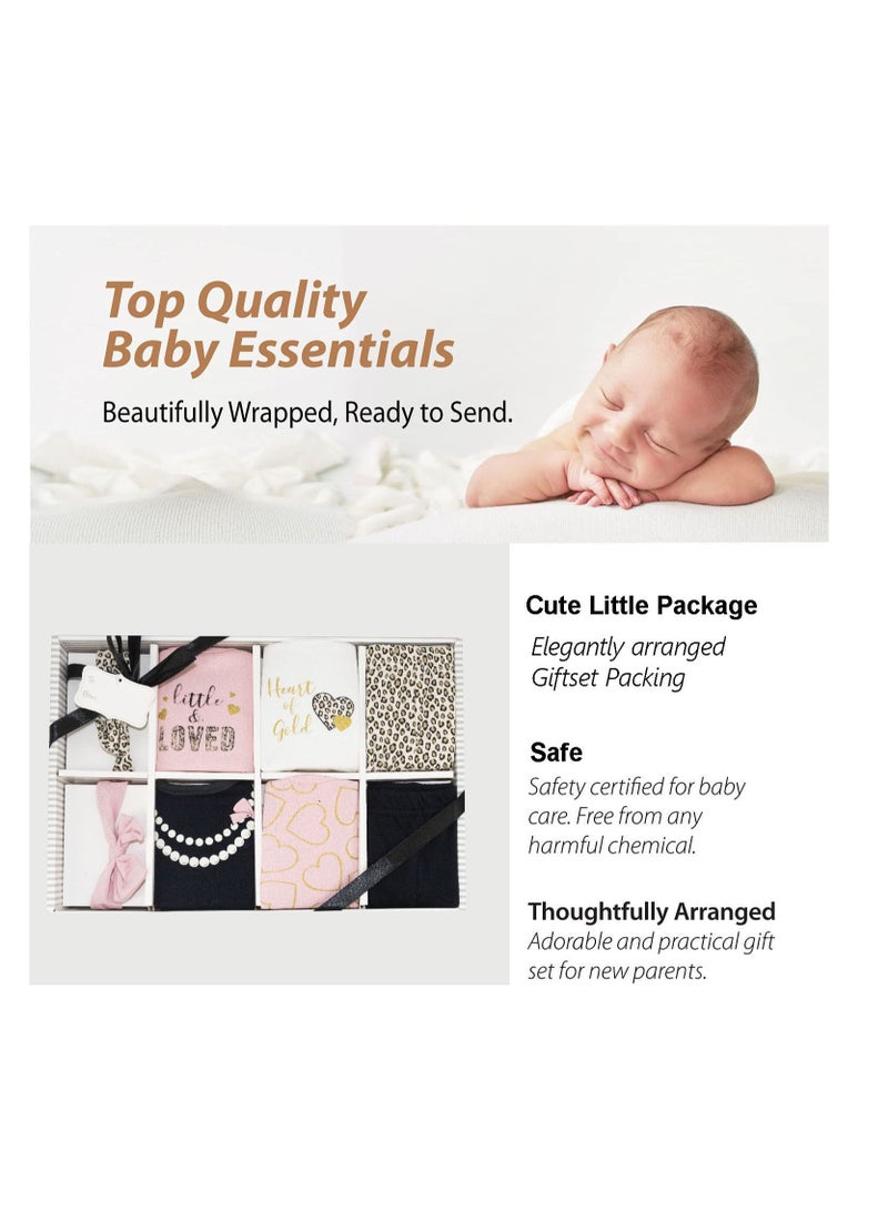 My Pumpkin Newborn Baby 8 pcs cute Giftset with Bodysuits and Pants for Girls 8 in 1 - Image 4
