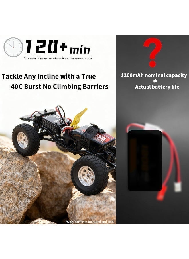 PCEONAMP SCX24 Battery 1150mAh 2S 7.4V Lipo Battery 20C(Burst 40C) with PH2.0 Plug for SCX24 RC Models with USB Charger - Image 3