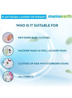 Mamaearth Plant Based Baby Laundry Liquid Detergent with Bio Enzymes and Neem Extracts 1L  - Image 3