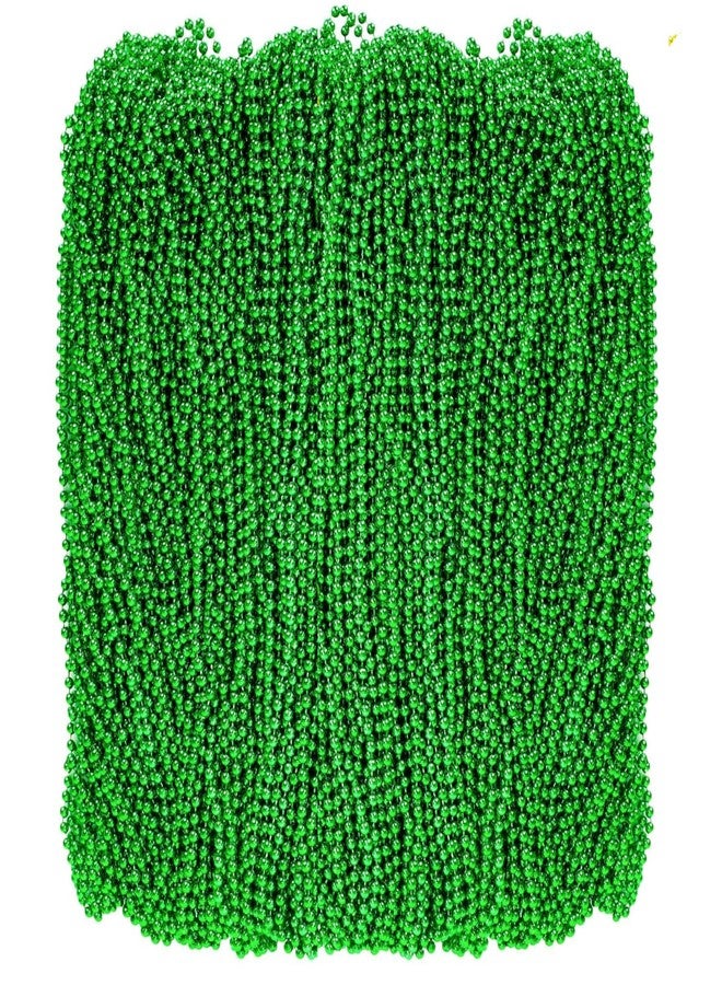Groumh 50PCS St Patricks Day Accessories, Green St. Patricks Day Beads Necklace, 31.5" Round Beads Irish Saint Patricks Necklaces Costume Bulk, Parade Throw Accessories for Wedding Birthday St. Patricks Decor - Image 1