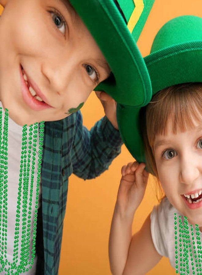 Groumh 50PCS St Patricks Day Accessories, Green St. Patricks Day Beads Necklace, 31.5" Round Beads Irish Saint Patricks Necklaces Costume Bulk, Parade Throw Accessories for Wedding Birthday St. Patricks Decor - Image 4
