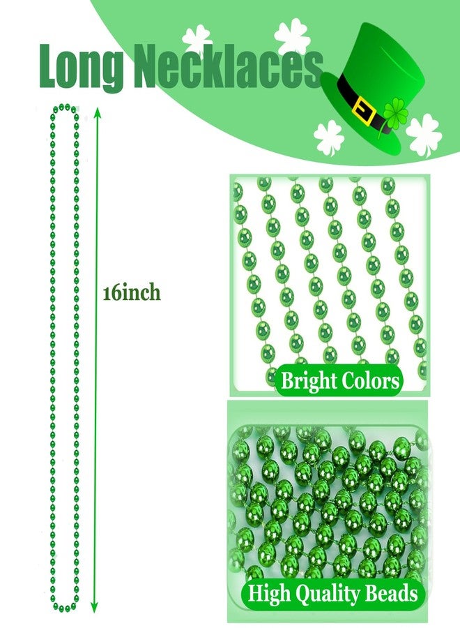Groumh 50PCS St Patricks Day Accessories, Green St. Patricks Day Beads Necklace, 31.5" Round Beads Irish Saint Patricks Necklaces Costume Bulk, Parade Throw Accessories for Wedding Birthday St. Patricks Decor - Image 5